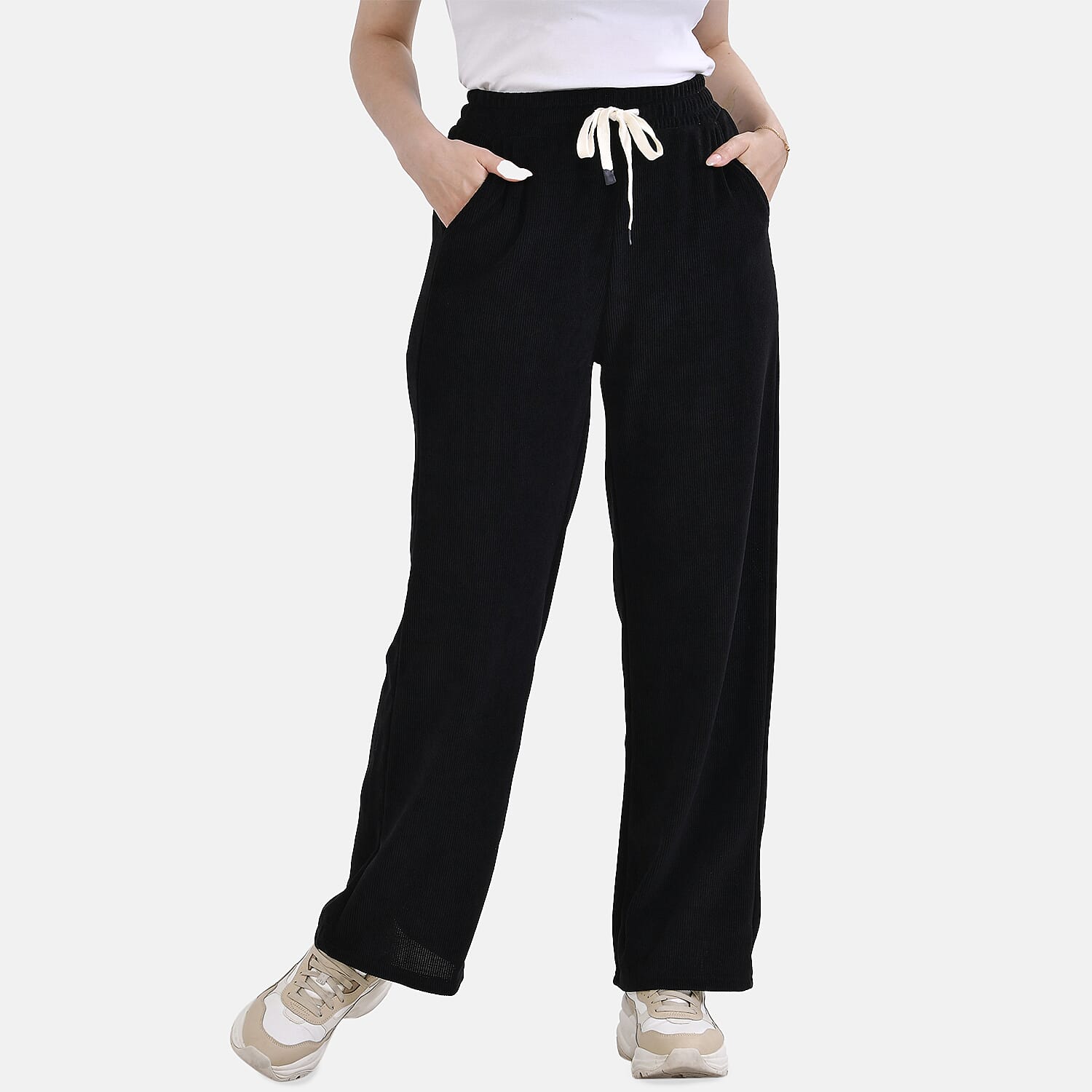 Tamsy Corduroy Trousers (Size M) - Black