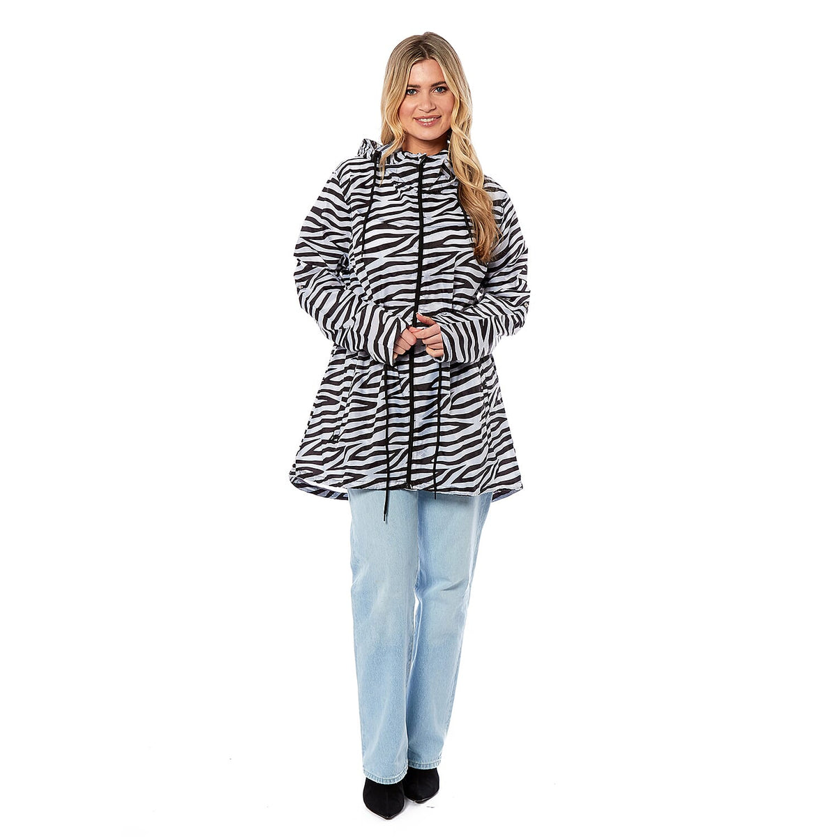 EMMA Zebra Pattern Rain Jacket (Size S