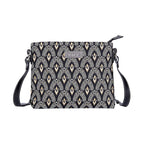 Signare Tapestry Fiber Crossbody Bag (Size 7x25x19 cm) - Gold Black