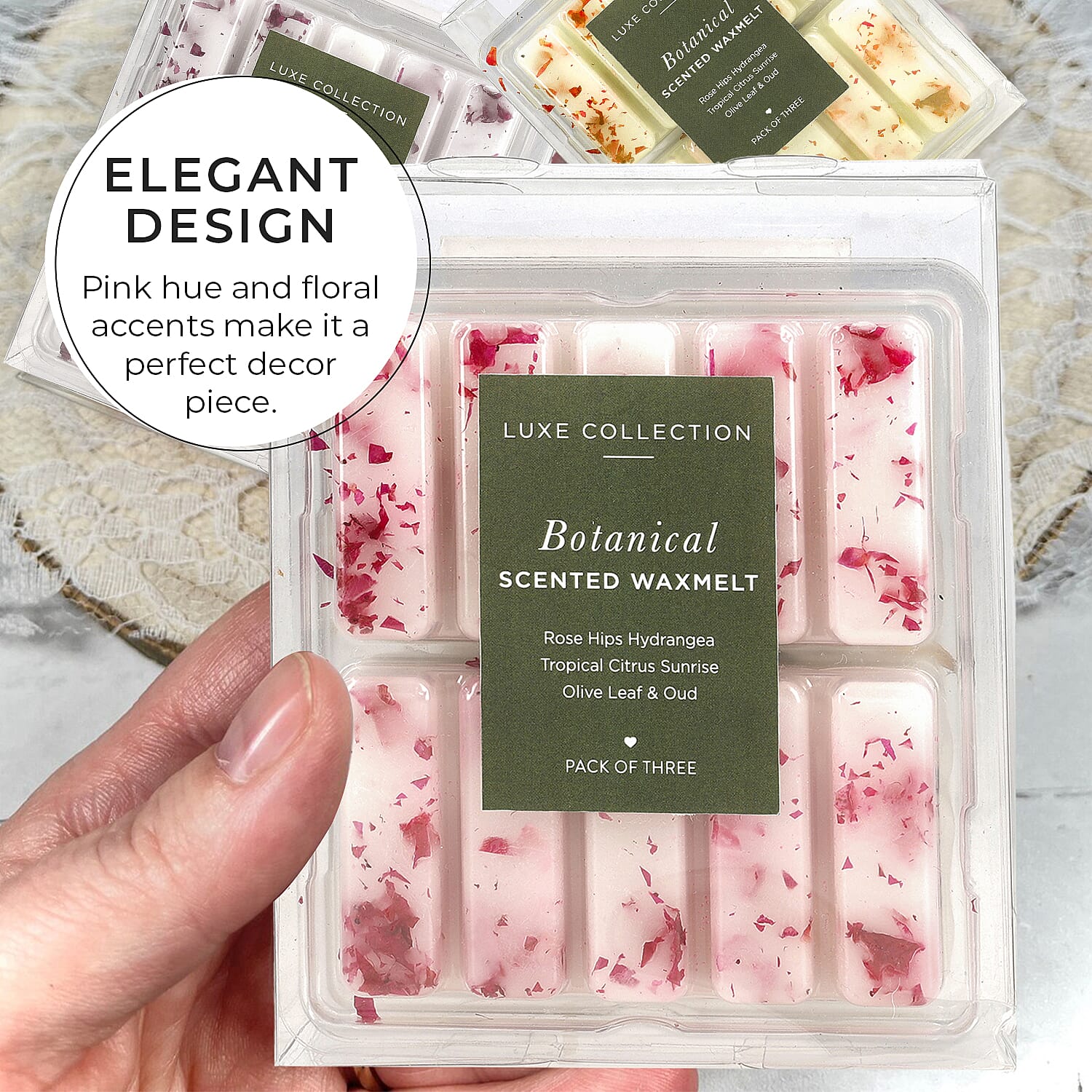 Set of 3 Botanical Wax Melts-  Infused with natural botanical extracts
