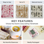 Set of 3 Botanical Wax Melts-  Infused with natural botanical extracts
