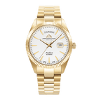 Christophe Duchamp Audace White Dial Swiss Made Automatic Movt. 5 ATM WR Watch - Gold
