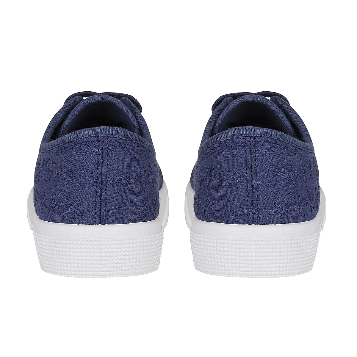 Joe - Joe ZITA Broderie Anglaise Pump on Chunky Ladies Shoe (Size 8) - Navy