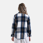 La Marey Brushed Checked Shirt (Size 12 to 14) - Dark Blue