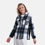 La Marey Brushed Checked Shirt (Size 12 to 14) - Dark Blue