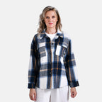 La Marey Brushed Checked Shirt (Size 16 to 18) - Dark Blue