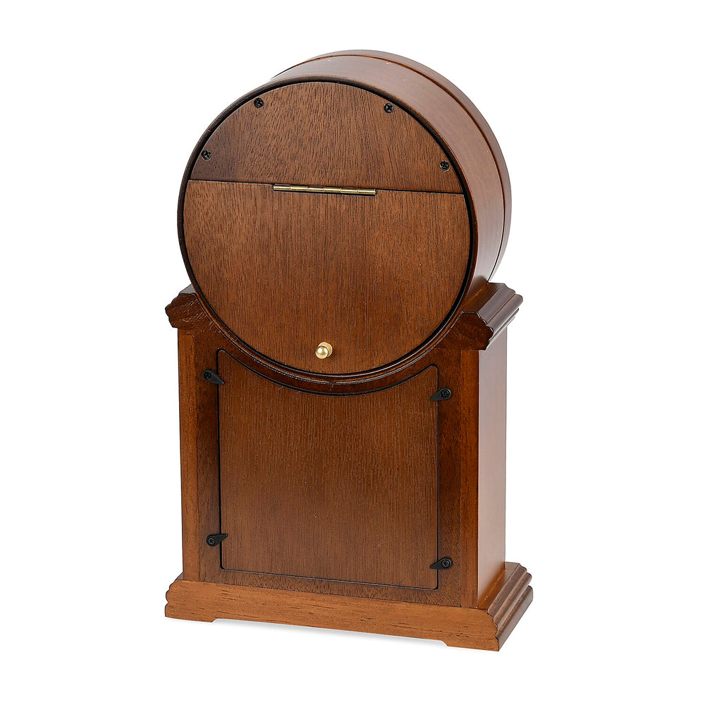 Antique Style Wooden Carriage Clock  - Round