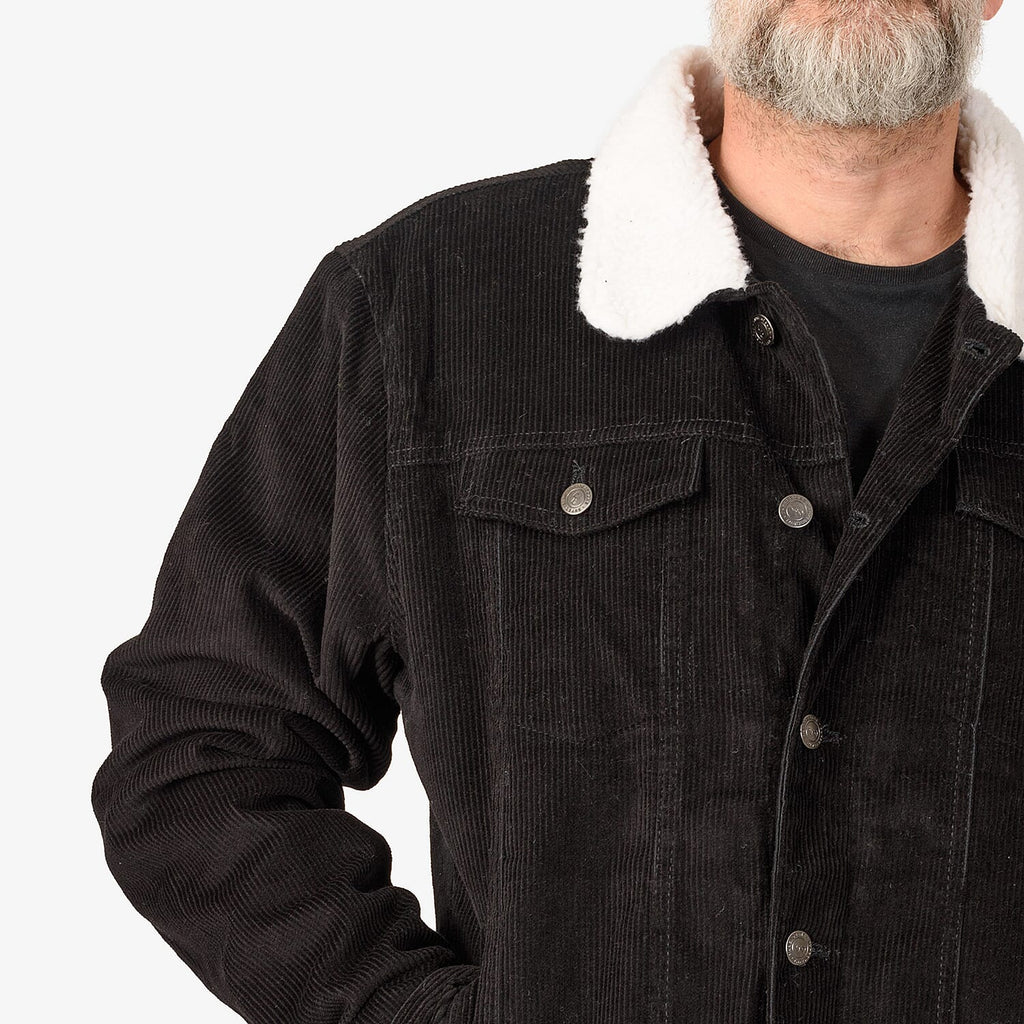 Threadbare Men’s Borg-Lined Corduroy Jacket – 100% Cotton Winter Layer