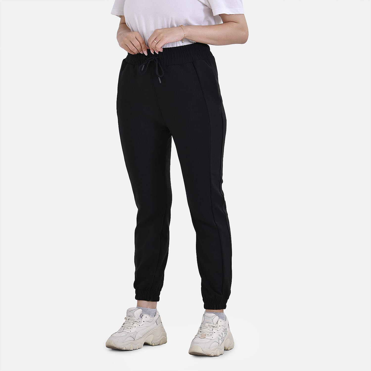 La Marey Elasticated Waist Joggers - Black