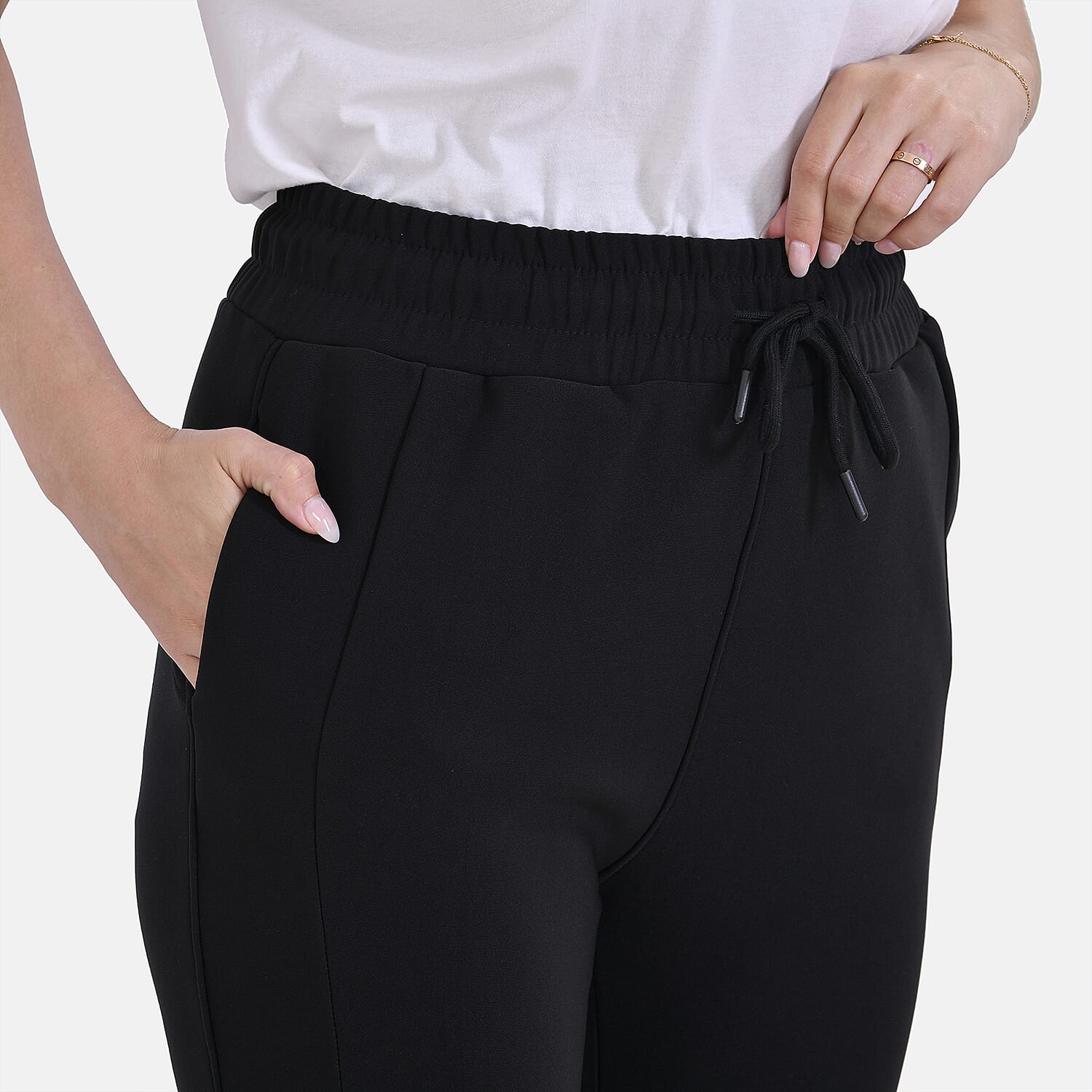 La Marey Elasticated Waist Joggers - Black