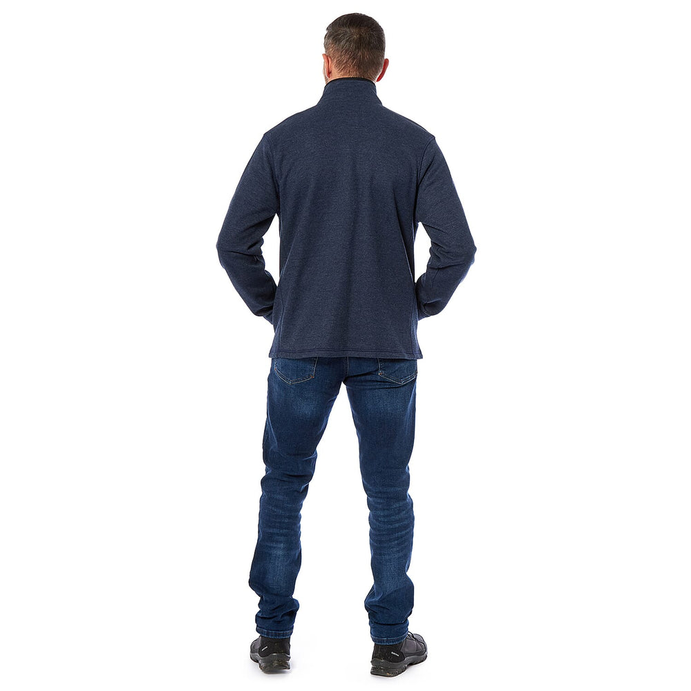 Mens Waffle Full Zip Jacket with Side Pockets  (Size L) - Navy