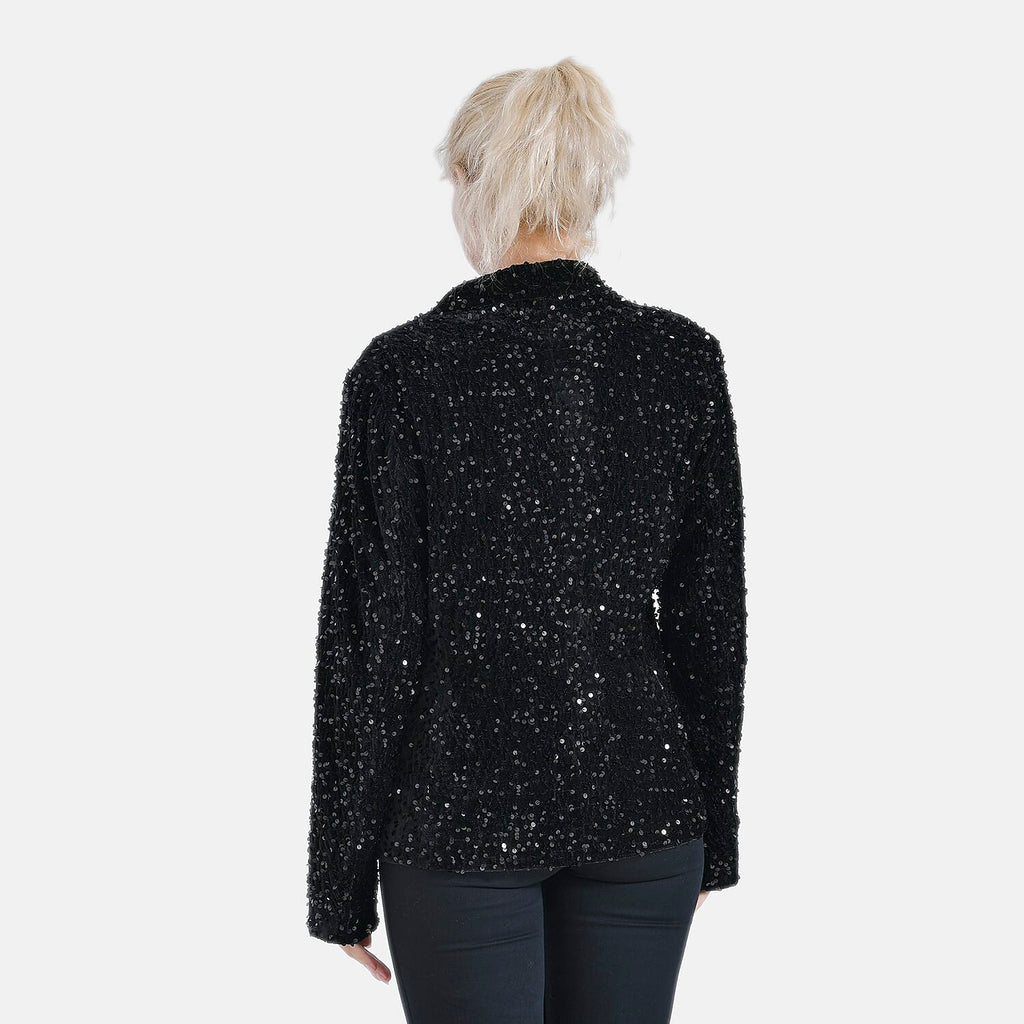 La Marey Sequin Blazer (Size L, 16 to 18) - Black