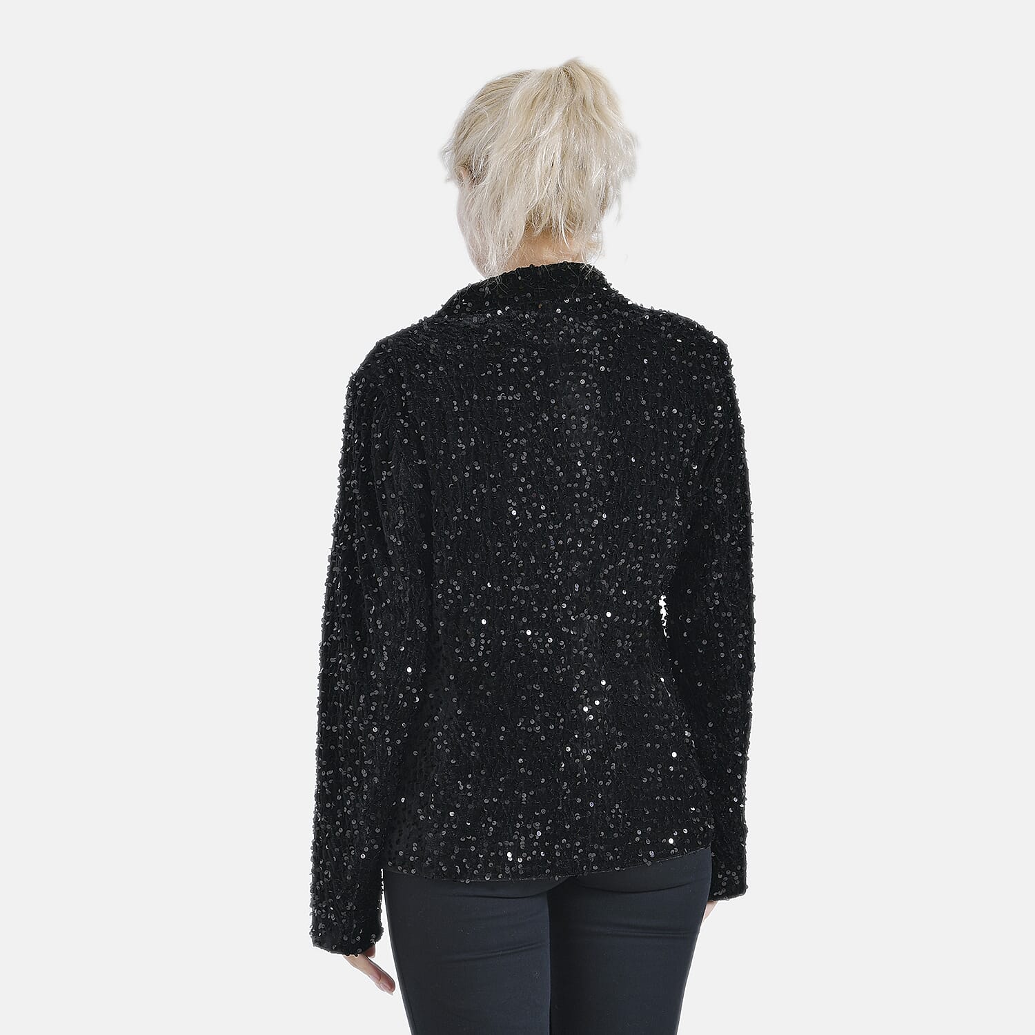La Marey Sequin Blazer (Size XL, 20 to 22) - Black