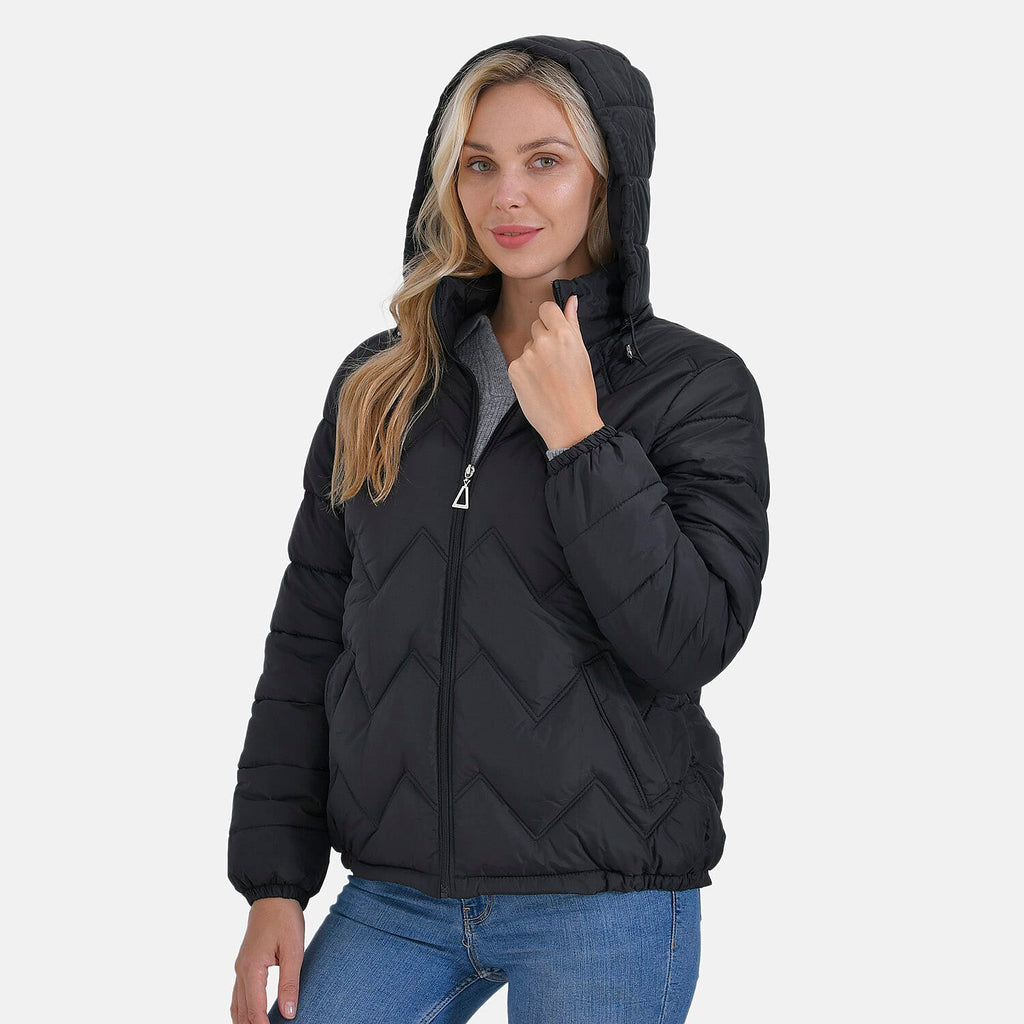 La Marey Lightning-Patterned Jacket (Size 24 to 26) - Black