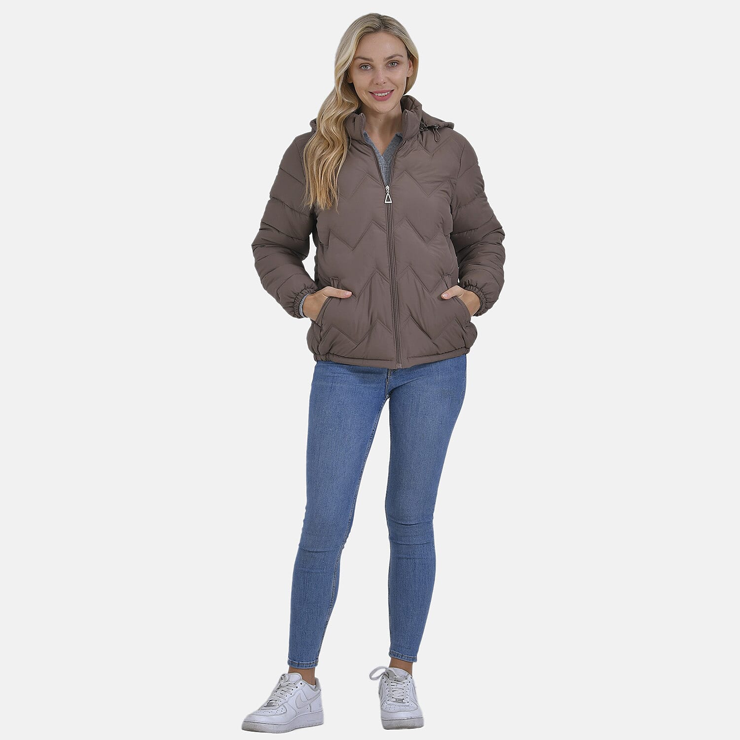 La Marey Lightning-Patterned Jacket (Size 16 to 18) - Brown