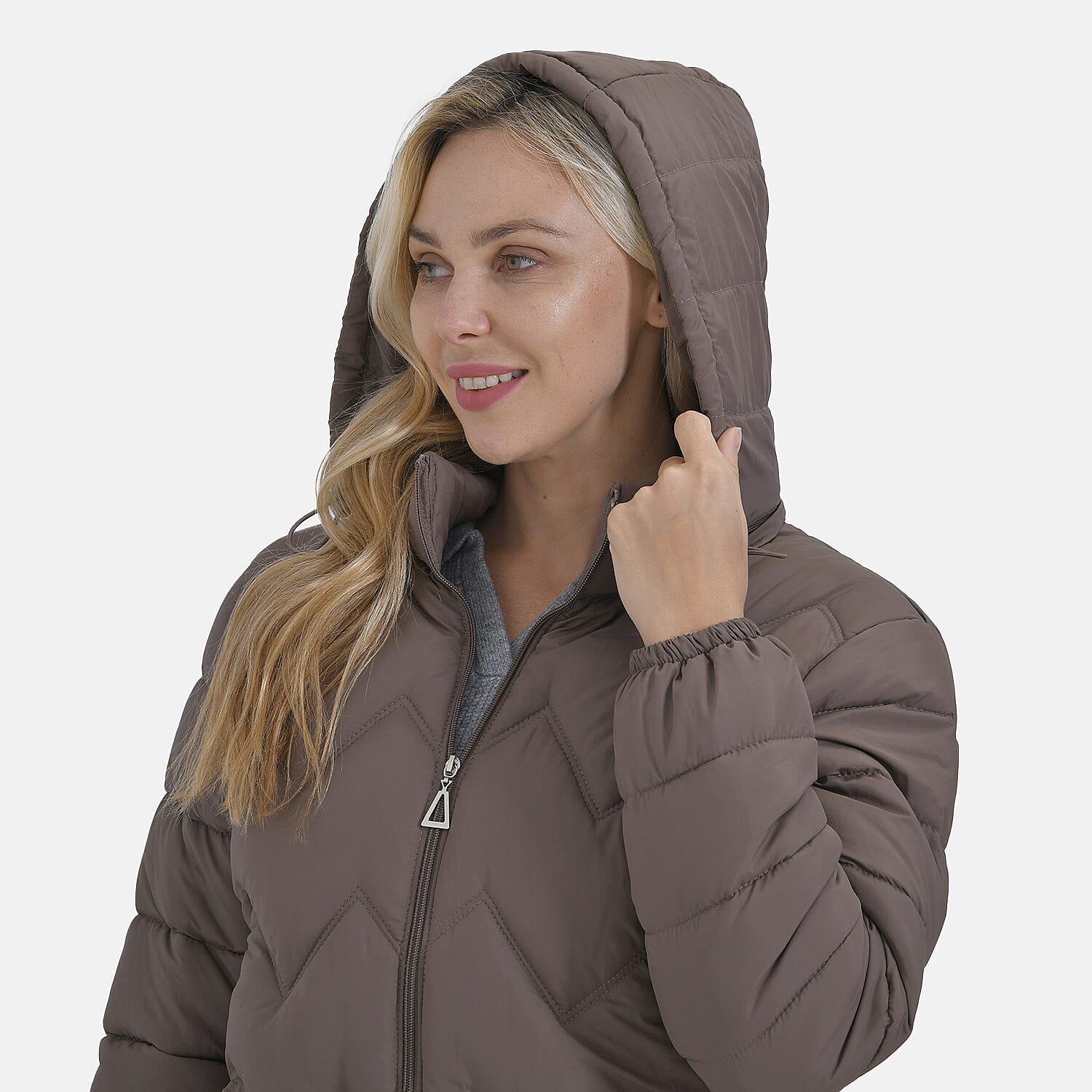 La Marey Lightning-Patterned Jacket (Size 24 to 26) - Brown