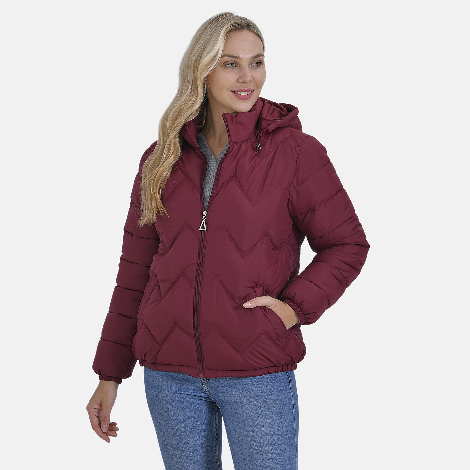 La Marey Short Lightning-Patterned Jacket (Size L) - Red