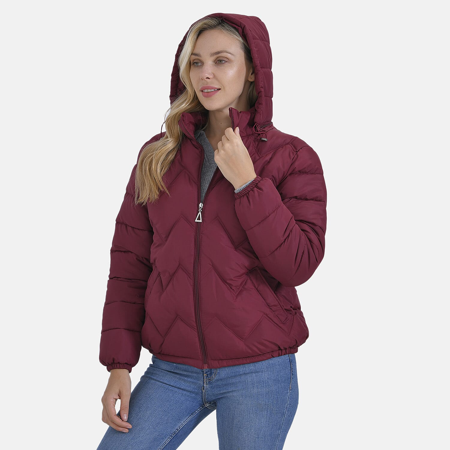 La Marey Short Lightning-Patterned Jacket (Size XL) - Red