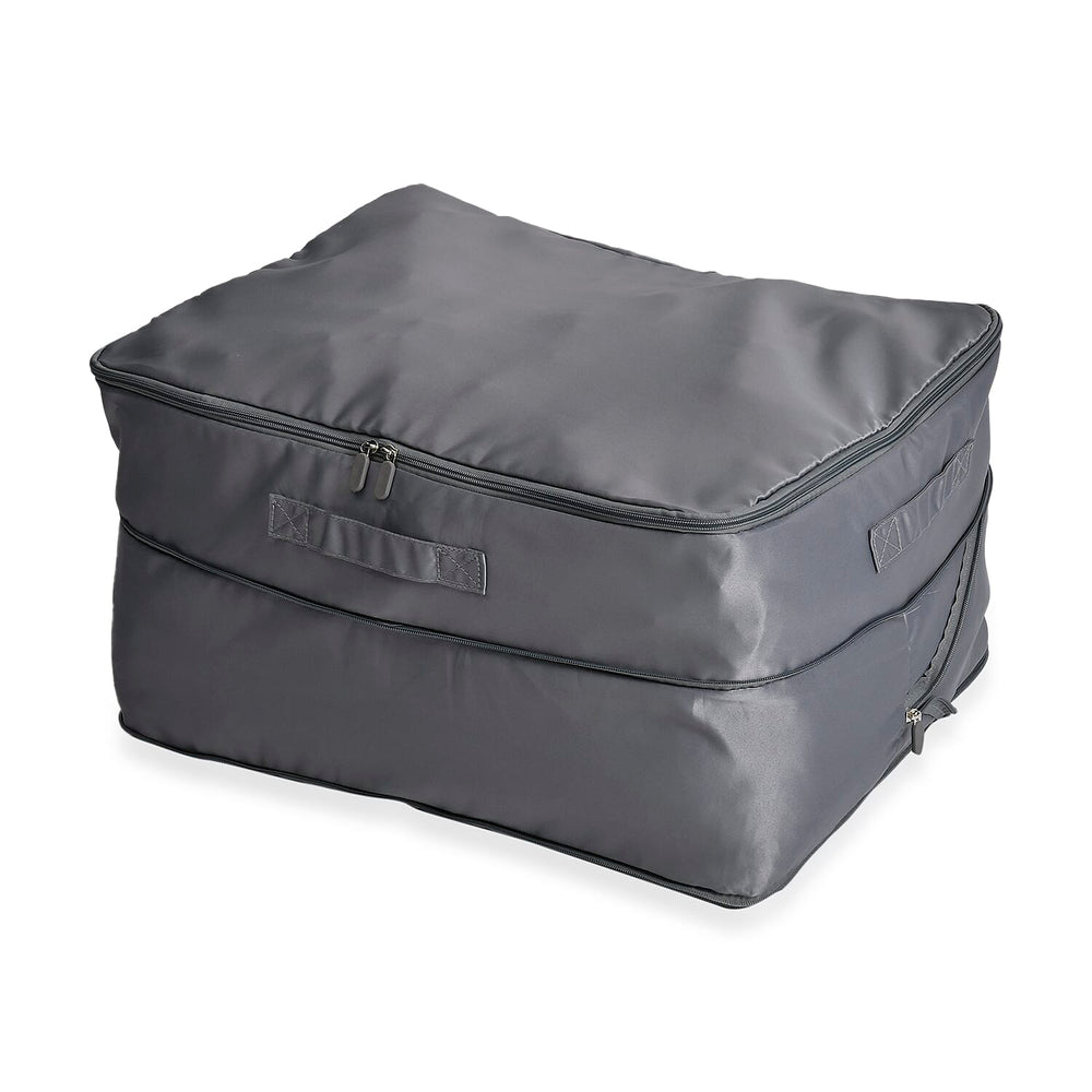 Satin Compressed Storage Bag with Zipper (52x42x30cm) - Grey
