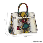 HONGKONG CLOSEOUT - 100% Genuine Leather Snakeskin Pattern Crossbody Bag - White