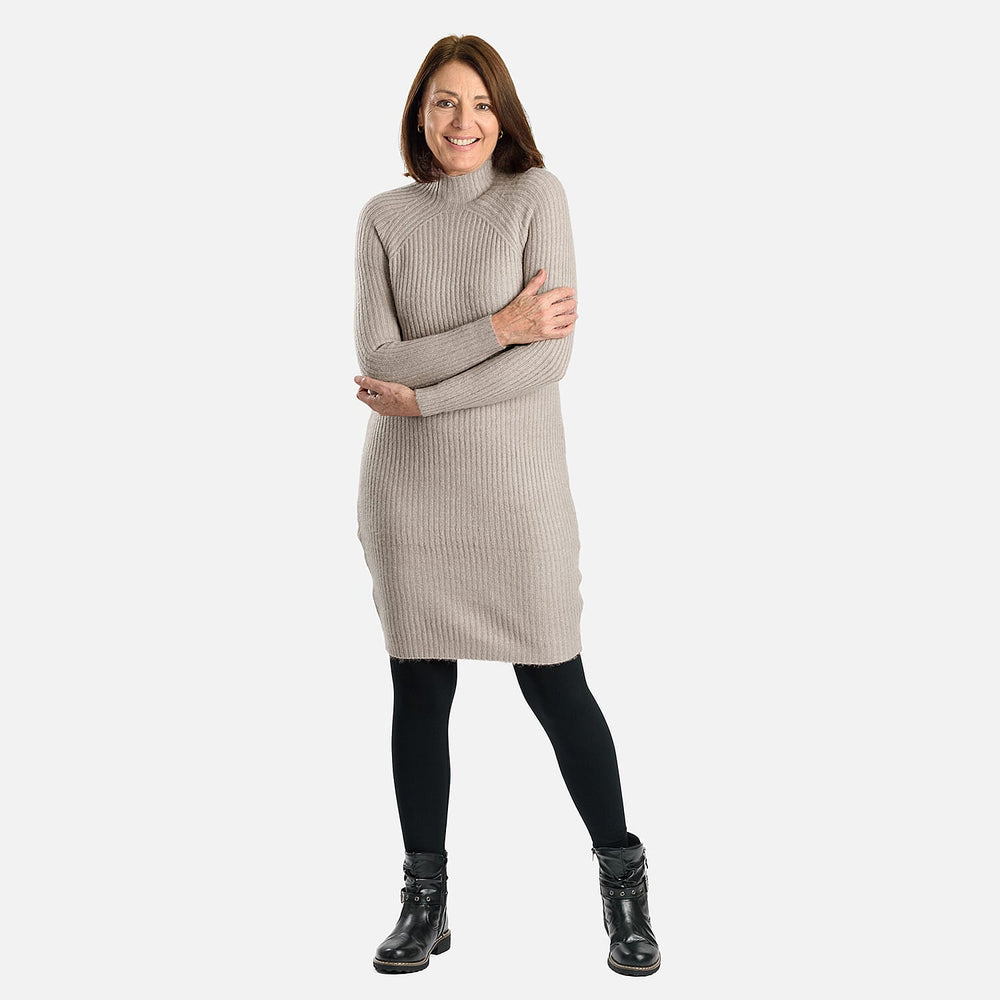 Janina Knitted Dress (Size 8) - Beige