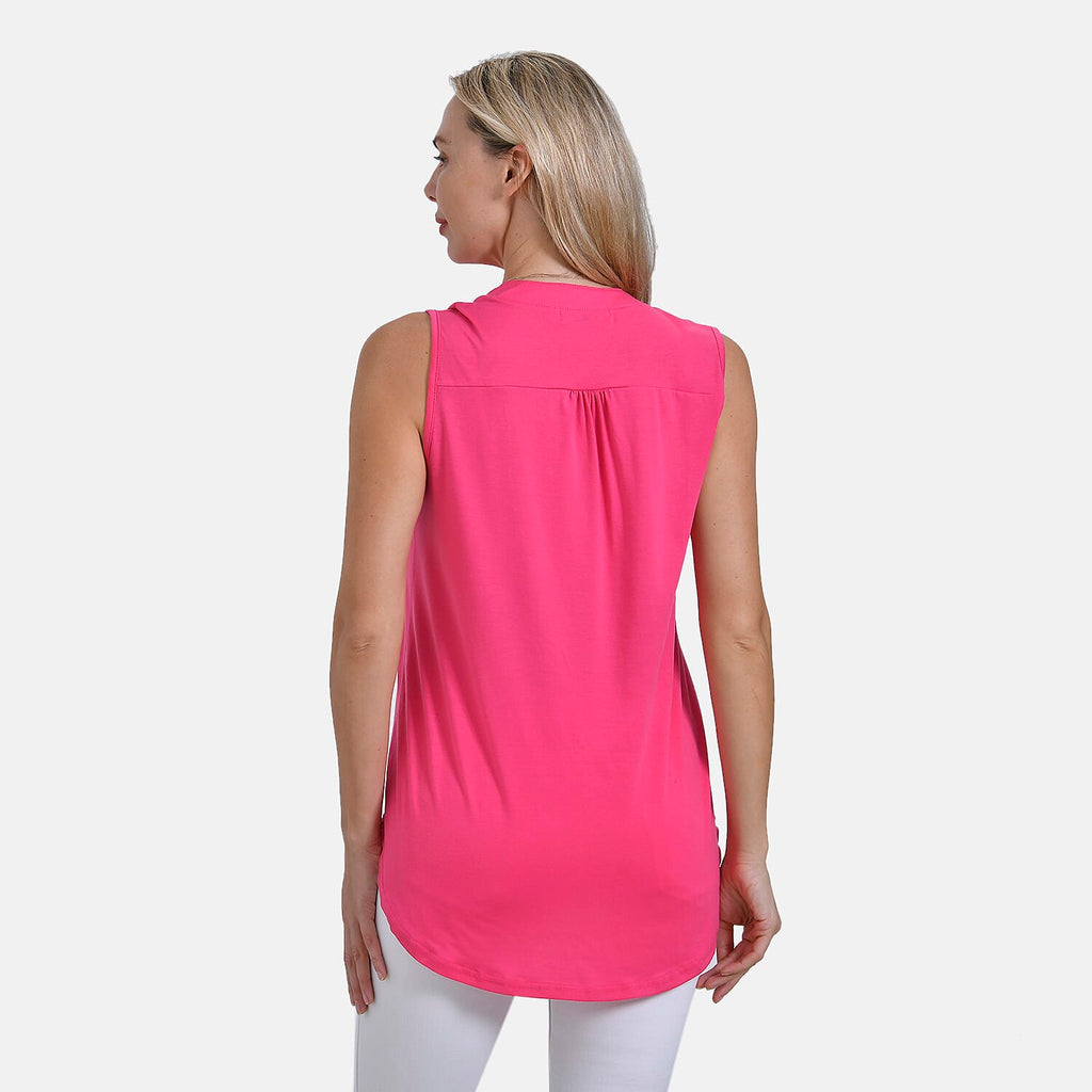 - Maisi Womens Relaxed Fit Sleeveless Blouse (Size S) - Pink