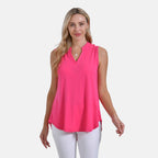 - Maisi Womens Relaxed Fit Sleeveless Blouse (Size S) - Pink