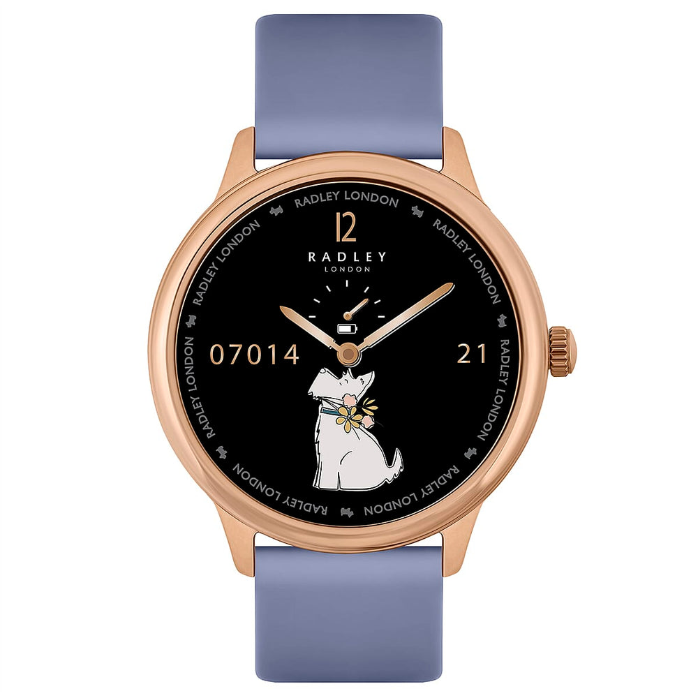 Radley Automatic Ladies Smart Calling Watch in Silicone - 7 Days Battery Life - Light Blue