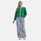 La Marey 100% Cotton Knitted Jacket (Size 8 to 10) - Green