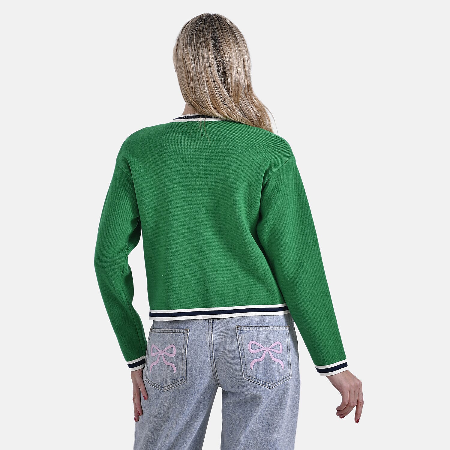 La Marey 100% Cotton Knitted Jacket (Size 8 to 10) - Green