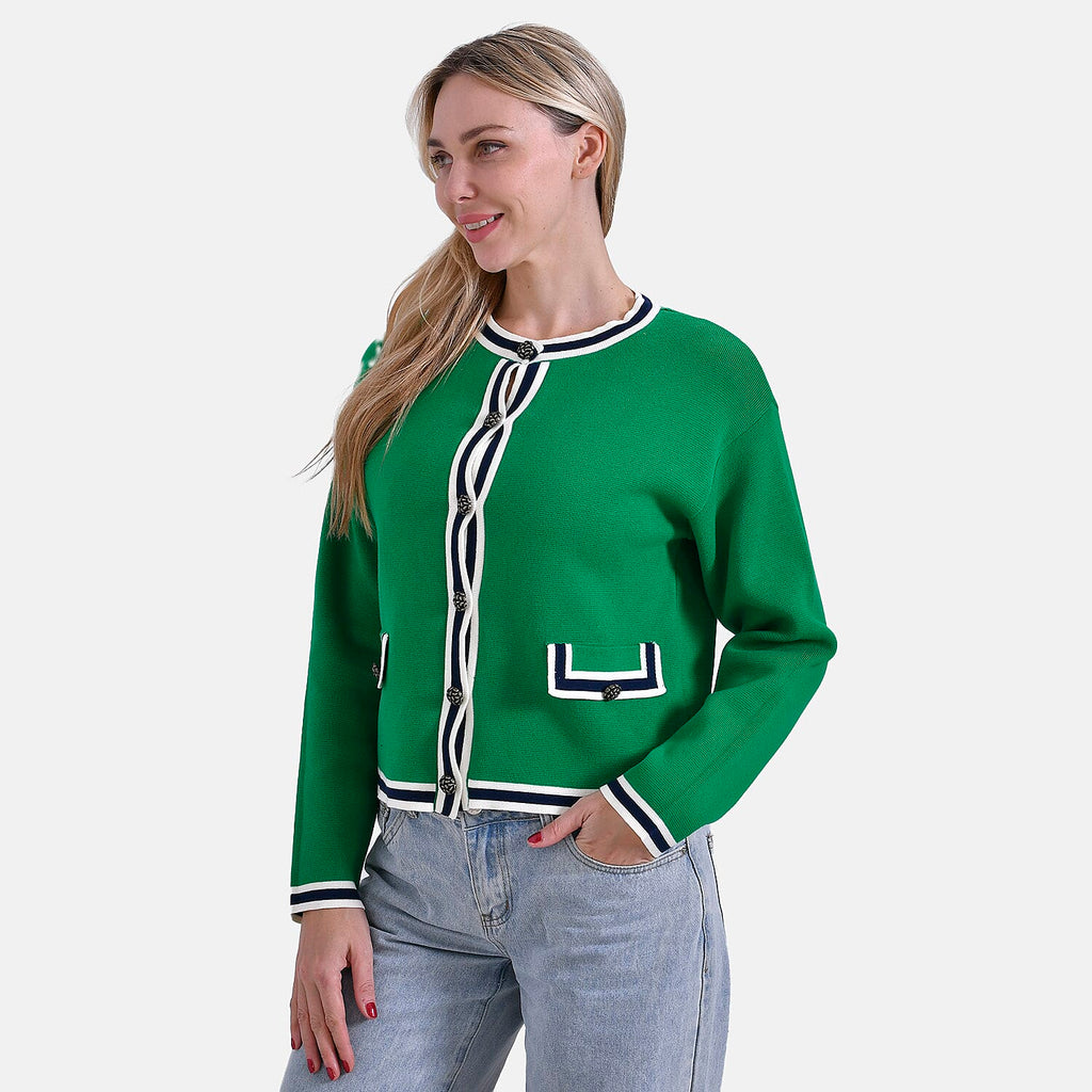 La Marey 100% Cotton Knitted Jacket (Size 8 to 10) - Green