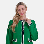 La Marey 100% Cotton Knitted Jacket (Size 8 to 10) - Green