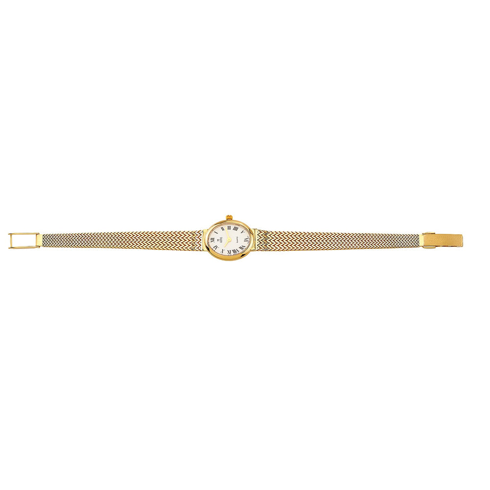LUXORO - 9K Yellow Gold Wave Link WR Ladies Watch (Size - 7- 7.25- 7.5), Gold Wt. 15.00 Gms.