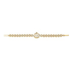LUXORO 9K Yellow Gold Oval Dial WR Ladies Watch (Size - 7- 7.25- 7.5) in Panther Chain Strap, Gold Wt. 7.00 Gms.