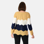 Sugar Crisp Cheveron Knitted Jumper (Size L) - Camel