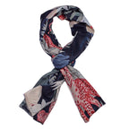 Cashmere Wool Printed Scarf (One Size) - Black