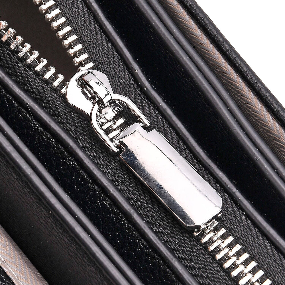 THE BIG CLOSEOUT - Edgy Satchel Bag with Chain Handle and Detachable Shoulder Strap - Black