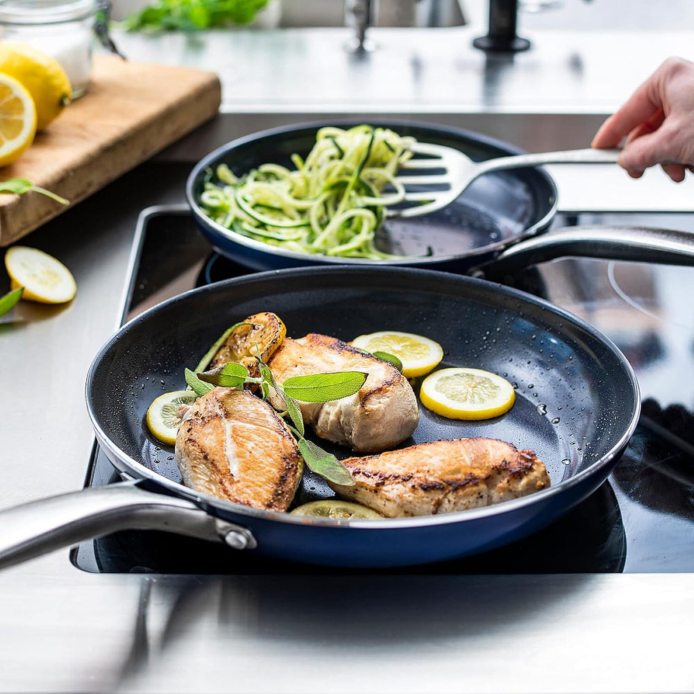 One Time Closeout - Blue Diamond Cookware- Set of Non-Stick Frying Pan & Skillet (5-piece)- Limited Stock