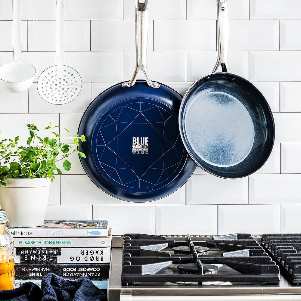 One Time Closeout - Blue Diamond Cookware- Set of Non-Stick Frying Pan & Skillet (5-piece)- Limited Stock