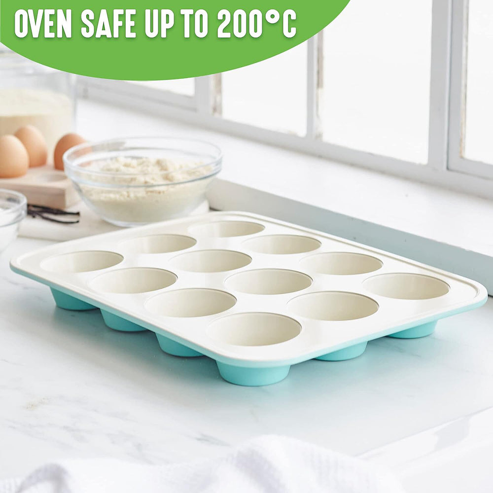 Ceramic Non Stick Baking Tray - Oven, Freezer and Dishwasher  Safe, Light Blue