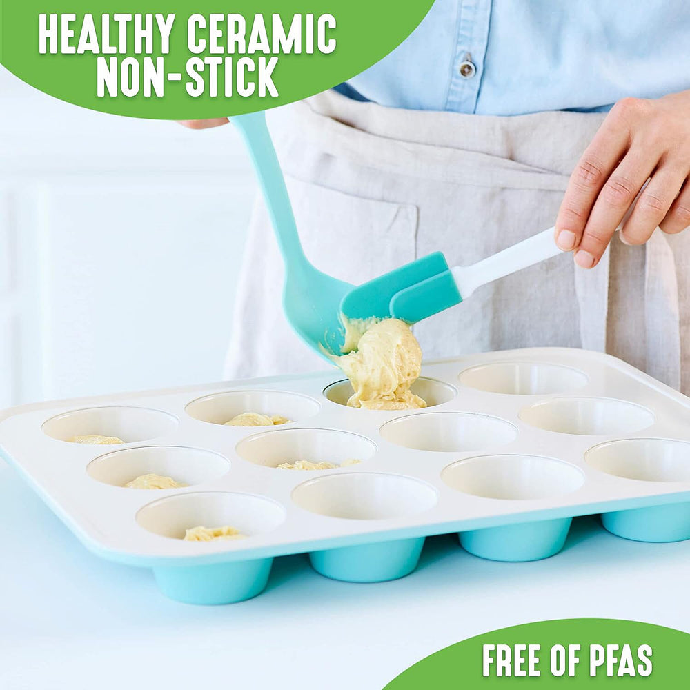 Ceramic Non Stick Baking Tray - Oven, Freezer and Dishwasher  Safe, Light Blue