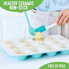 Ceramic Non Stick Baking Tray - Oven, Freezer and Dishwasher  Safe, Light Blue
