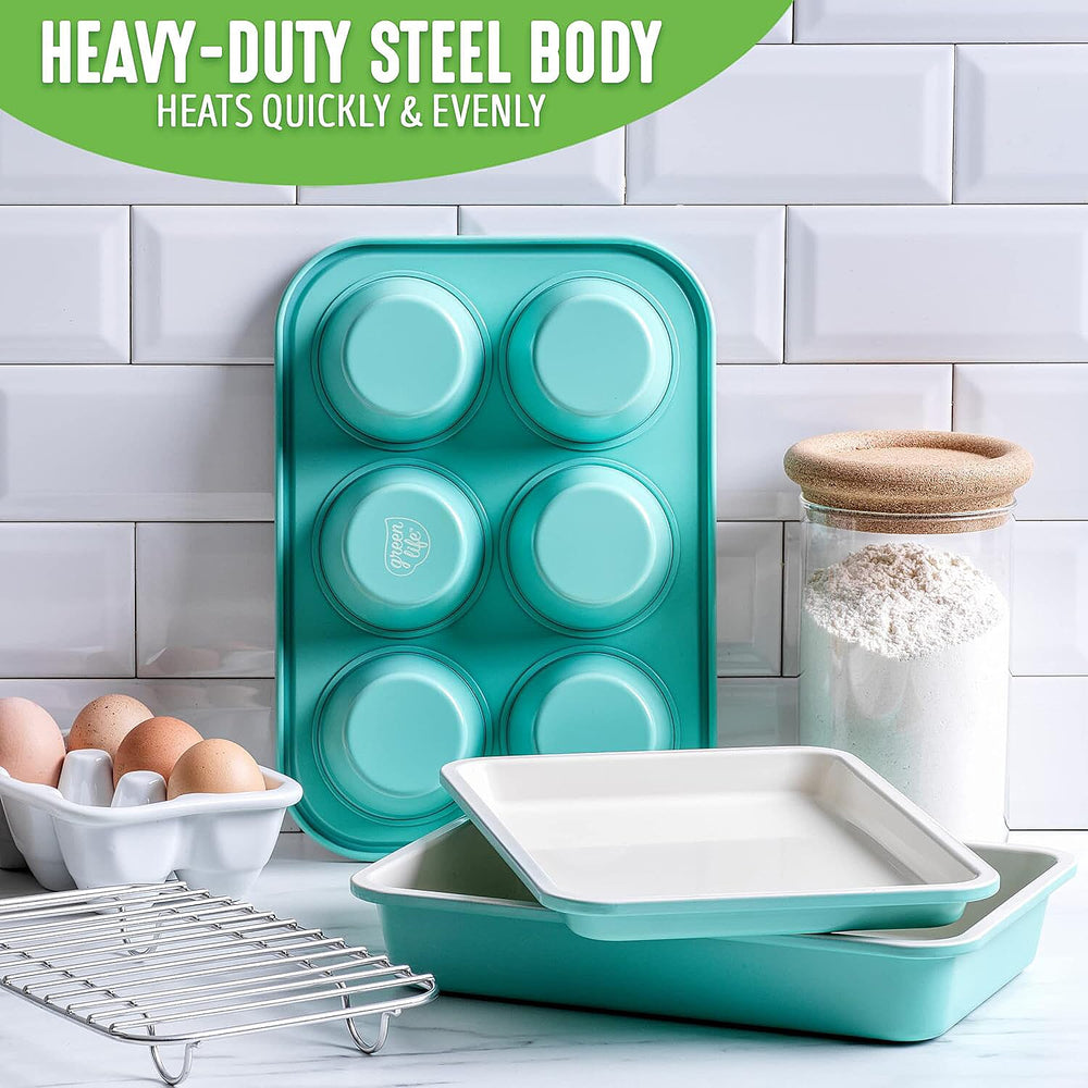 Ceramic Non Stick Baking Tray - Oven, Freezer and Dishwasher  Safe, Light Blue