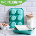 Ceramic Non Stick Baking Tray - Oven, Freezer and Dishwasher  Safe, Light Blue