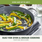 Grill Pan and Griddle 28cm - Non Stick, Utensil Safe, 1L Capacity - Induction Safe - Grey