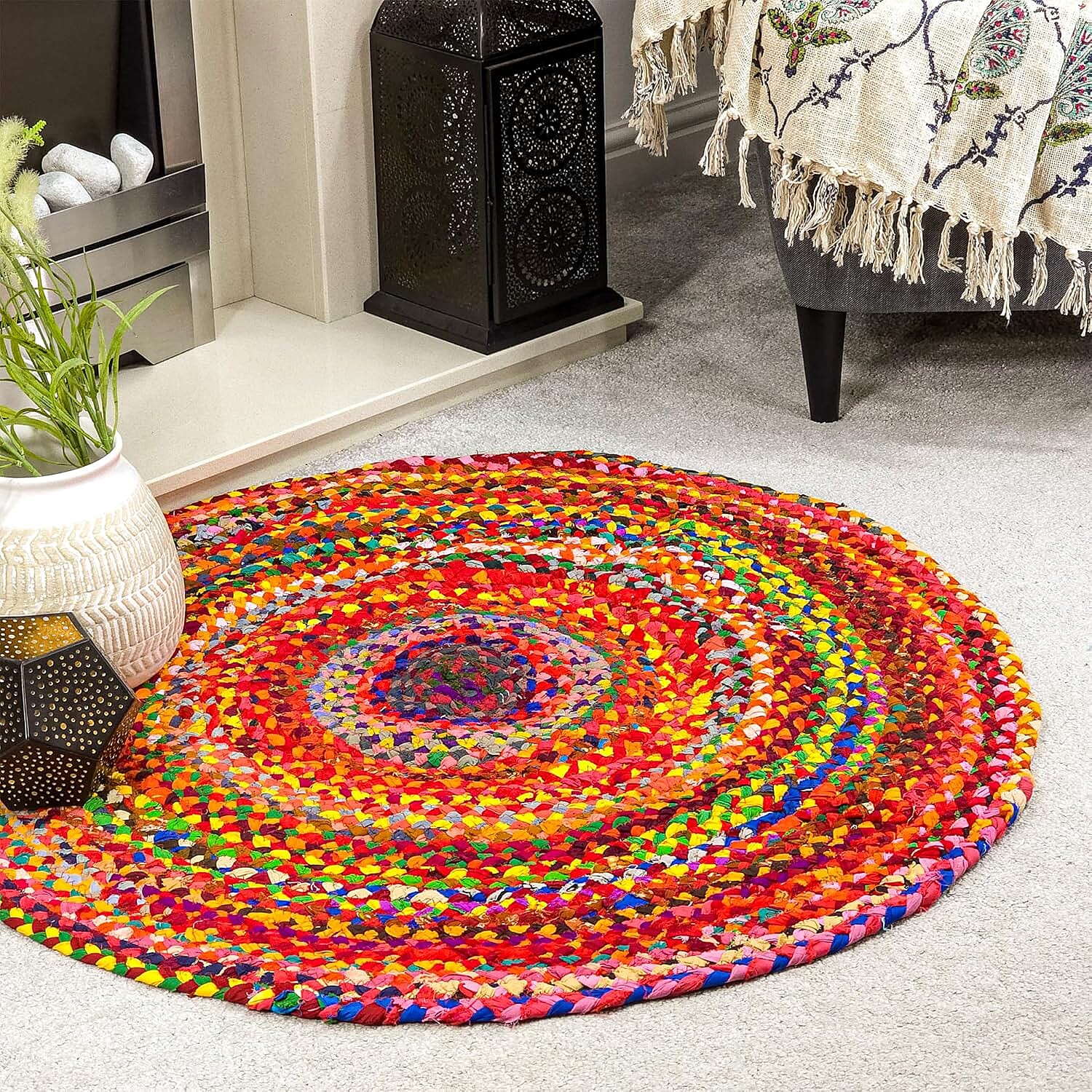 IW Cotton Rug and Door Mat (Size 1x60 cm) - Multi Color