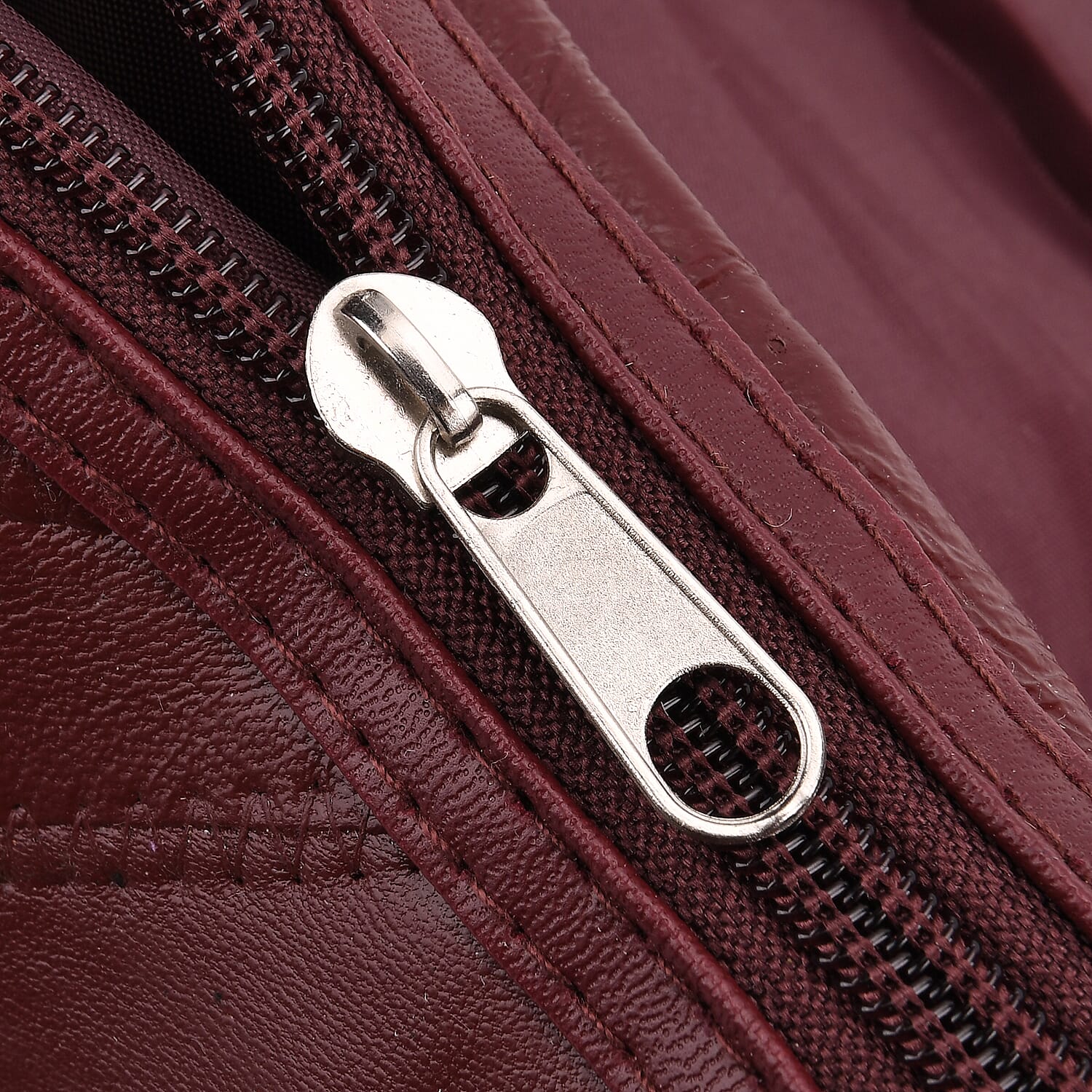 Styled By - 100% Genuine Leather Convertible Structured Satchel Bag - Burgundy