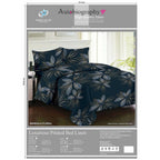 Set of 4- 100% Egyptian Cotton Artistic Mandala Inspired Floral Duvet Cover, Fitted Sheet & Two Pillowcase (Size S King) - Navy