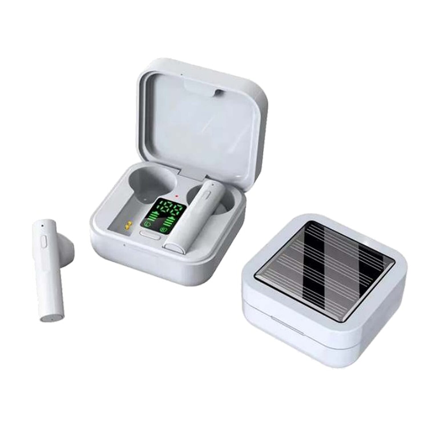 Denver Solar Powered Earbuds - White