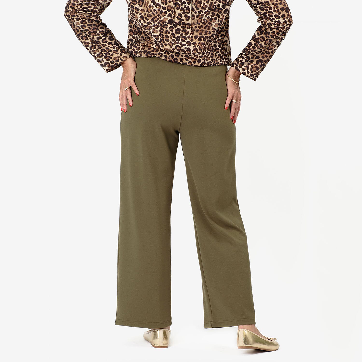 Anamor Knitted Jean and Pant-Trouser (Size - 20) - Olive